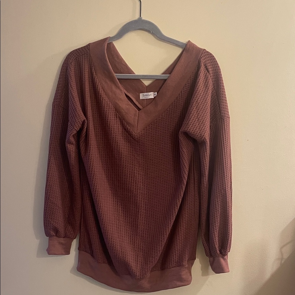 Faded Glory Women's V-Neck Sweater - Dusty Rose